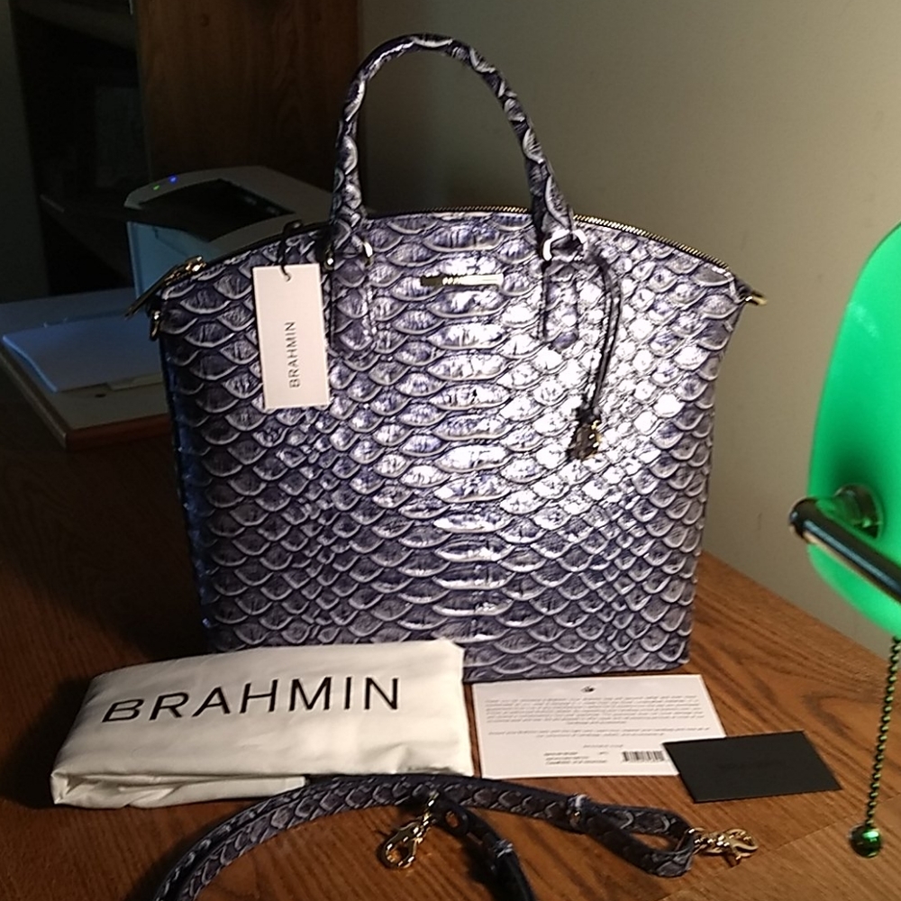 Brahmin NWT LARGE DUXBURY DENIM CRUZ